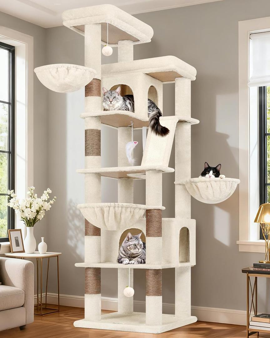 Globlazer 80in Extra Large Tall Corner Cat Tree Tower, S80G, Beige