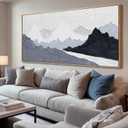 Framed Black And White Abstract Wall Art,Modern Canvas Prints Paintings Artwork for Walls,Abstract Mountain Pictures for Bedroom, Living Room, Dining Room Wall Decor 29x58 In