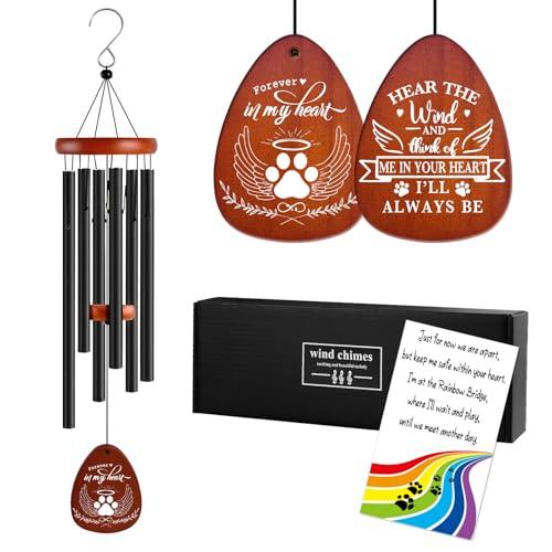 Wind Chimes for Loss of Pet Dog, Dog Memorial Sympathy Remembrance Gift, Pet Memorial Wind Chimes, Pets Passing Away Bereavement Gift for Friends Family (Wind Chimes-26")