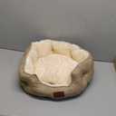 Bedsure Dog Beds for Small Dogs - Round Cat Beds for Indoor Cats, Washable Pet Bed for Puppy and Kitten with Slip-Resistant Bottom, 20 Inches, Camel