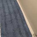 H.VERSAILTEX Bath Rugs for Bathroom Non Slip Bath Mats Thick Chenille Striped Bath Rug Runners 59" x 20" Absorbent Fluffy Soft Shaggy Mats Dry Fast Plush Area Carpet for Bath Room - Blue Indigo