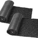 2 Pack Recycled Rubber Mulch Mat Roll Black Permanent Mulch Walkway Pathway for Landscaping Outdoor 8' x 2'
