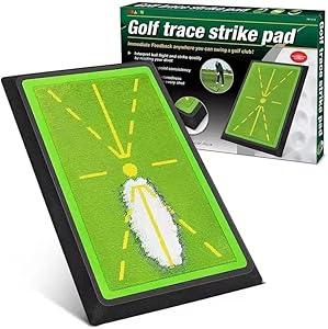 Golf Mat, 12"*17" Golf Hitting Mat, Golf Training Mat for Swing Detection, Golf Swing Mat Pratice for Indoor/ Ourdoor, with Shock Absorbent Rubber Base, Visual Feedback for Testing Training Aids