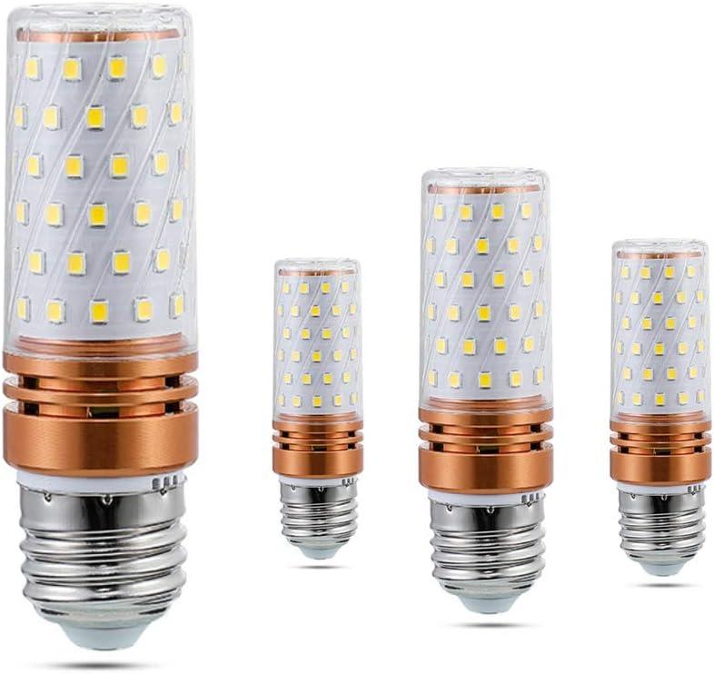 16W E27 LED Corn Light Bulbs (4 Pack)- 80 LEDs 2835 SMD 1300LM Daylight White 6000K Decorative Bulb 130 Watt Equivalent for Home Lighting, Non-Dimmable, AC 120V