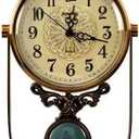 Vintage Fireplace Mantel Clock - Silent Decorative Clock with Antique Pendulum | Battery Powered | Perfect for Living Room/Bedroom/Office/Fireplace Decor (6"15")