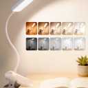 Clip on Light,9 Brightness+5 Color Clip on Lamp with 4000mAh Battery,450 Lumen Rechargeable Desk Lamp with Clamp,48 LED Reading Light for Bed,Cordless Reading Lamps for Bed/Headboard/Craft