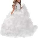 Stunning V-Back Luxury Pageant Tulle Ball Gowns for Girls 10 Year Old