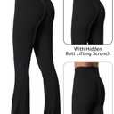 Sunzel Sunzfly Invisible Butt Scrunch Flare Leggings for Women, Mini Flared Yoga Pants with Tummy Control and High Waist 32" Classic Blue Small