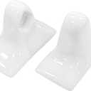 2 Pack Porcelain Towel Bar Rod Rack Post Holder Bracket Tile Set Ceramic Bathroom Towel Holder Porcelain Bathroom Accessories (White)