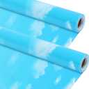 Kolldenn 2 Rolls Clouds Fabric Bulletin Board Roll 4 x 12 ft Bulletin Board Paper Background Extra Large Non Woven Waterproof Roll Fade Resistant for DIY Craft Drawing Painting Classroom Decor, Clouds Style