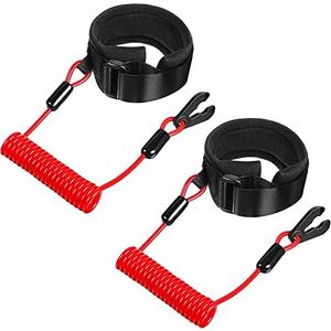 Frienda 2 Pieces Stop Kill Safety Lanyard Boat Engine Emergency Stop Switch Outboard Engine Switch Chlanyard Cord Replacement Emergency Cut Off Cord Safety(Red)