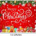 Christmas Garage Door Cover, 13x6ft Large Garage Door Christmas Decorations, Santa Claus Snowman Cover Banner Backdrop for Xmas Indoor Outdoor Decor Party Photo Background Decoration (Red)