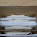 Famiware Star 12-Piece Stoneware Dinnerware Sets with Trim, Service for 4, Ceramic Plates and Bowls Set, Modern Rustic Dishes, Everyday/Formal, Chip/Scratch Resistant, Microwave/Dishwasher Safe, Cream