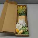 Ling's moment Artificial Greenery Stems Box Set, 30pcs with 7 Kinds of Faux Greenery Picks for DIY Bridal Bouquets Wedding Floral Arrangement Table Centerpieces, Lemonade Yellow