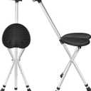 Walking Cane with Seat  Cane Chair Folding Lightweight, Adjustable Folding Walking Cane with Seat for Seniors