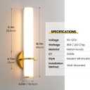 AIJIASI Gold Bathroom Wall Sconces Set of 2: 18 Inch Modern Sconces Wall Lighting 18W LED Dimmable Wall Light with Acrylic Lampshade, Brushed Gold Sconces for Bedroom Living Room Hallway (Hardwired), 18in-2pcs