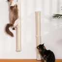 68" Cat Wall Scratcher, 2-Pcs of 34inch Tall Sisal Scratching Posts, Wall Mounted Cat Pole for Indoor Large Adult Cats Climb Stretch Play