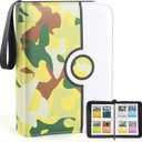 Collectible Trading Card Binder, 400 Pockets Card Holder with 50 Removable Sleeves, Portable Collection Binder Album Book Case Storage, Zipper Card Protective Sleeves for TCG, Sports Card (First Opportunity Camo)