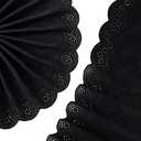 Hzopcw 5 Yards Cotton Lace Trim, Black Cotton Eyelet Floral Trim for Sewing, Embroidery Lace for Sewing Dresses Jeans Clothing Backpacks Curtains Home Decoration DIY Crafts