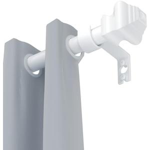Curtain Rods for Windows 32-48 inch, 5/8 inch White Curtain Rod with Brackets Adjustable by Splicing for Bedroom Kitchen Study Living Room