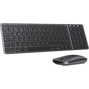 seenda SKM64-2 Bluetooth Keyboard and Mouse for Mac, Multi-Device Rechargeable Slim Keyboard and Mouse Set Compact with Number Pad, Specially for MacBook Pro/Air, iPad, iMac - Space Gray