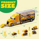 JOYIN 25-in-1 Construction Truck Toy Set with 12 Vehicles & 12 Worker Figures, Push and Go Toy Trucks with Sound and Light, Construction Toys Birthday Gifts for Kids 3 4 5 6 7 Years Old