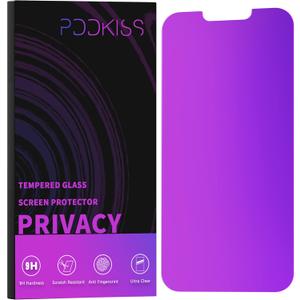 PDDKISS Compatible for iPhone 13 Pro Max Privacy Screen Protector/ iPhone 14 Plus Screen Protector 6.7 Inch, Purple Gradient Anti Spy Anti Blue Light HD Tempered Glass Easy Installation