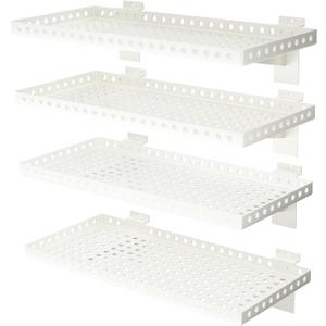 4 Pack Heavy Duty Slatwall Shelves 10 X 24 Inch, White