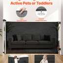 VEVOR Retractable Baby Gate, Extends to 57 inch Wide, 38.5 inch Tall, with Security Lock, Easy to Use, Walk Through Without Tripping, Mesh Dog Gate for Stairs, Hallways, Indoor/Outdoor, Black