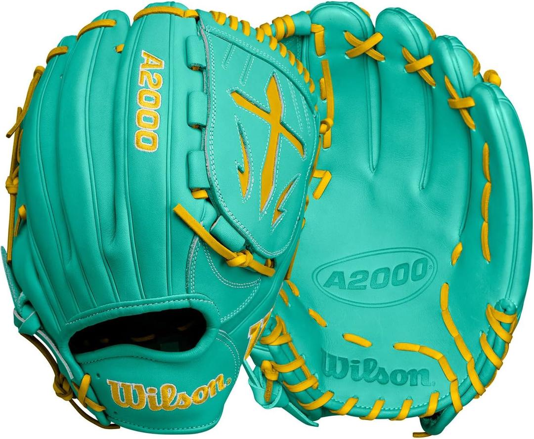 Wilson Fall 2024 A2000 Baseball Gloves (Pitcher - 12", Seafoam/Yellow Gold)
