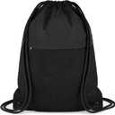 TILYMOL Drawstring Backpack Gym Bag - String Gym Bag for Men & Women, Lightweight Cinch Sports Sackpack for Beach, Travel, Yoga, Swimming, Black