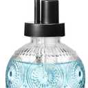 SheeChung Vintage Soap Dispenser, Kitchen Dish Soap Dispensers with Pump Mat, Glass Hand Soap Dispenser for Bathroom, Liquid, Lotion, Refillable, Rustic Farmhouse Decor-Clear (Black Pump, 1 pk)