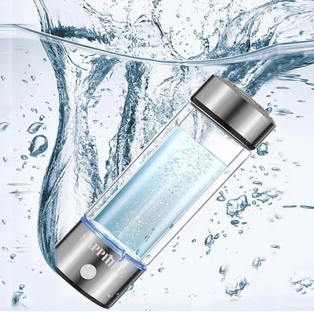 2 x SAPPHIRE Hydrogen Water Bottle, 2025 Advanced 5th Generation SPE & PEM Technology, Portable & Rechargeable Hydrogen Water Bottle Generator, Chlorine & Ozone-Free, Stainless Steel 14oz