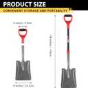 Heavy Duty Transfer Shovel Flat Square Shovel Garden Spade with Fiberglass Handle for Construction Landscaping Gardening, 43 inches
