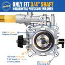 TOOLCY 3/4" Shaft Horizontal Pressure Washer Pump, 2600-3300 PSI @ 2.5 GPM - Power Washer Pump for Gas Washer - Compatible with Honda, Simpson and More
