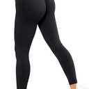 RXRXCOCO Womens High Waist Tummy Control Leggings Ruched Butt Lift Yoga Pants Workout Tights (M)