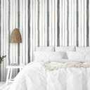 Timeet Peel and Stick Wallpaper Grey and White Contact Paper Geometric Stripes Wallpaper Self-Adhesive Removable Wallpaper for Bedroom Living Room Wall Decor 17.3393.7 (Gray)