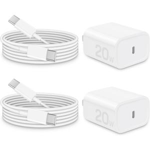 Brasag i Phone 17 16 15 Charger Fast Charging - 20W PD Fast Charger Block with 6Ft USB C Cable for i Phone 17/16/15 Series, i Pad Pro/Air/Mini, Galaxy S23, Pixel 8 & More (2-Pack)
