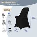 Craft And Party 10 Pack Black Spandex Folding Chair Covers, Stretch Polyester Slipcovers for Wedding, Party & Dining Chairs Flat Front Design, Universal Fit