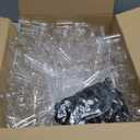 208 Mini Liquor Bottles 1.7 oz Plastic Mini Empty Spirit Bottle with Black Screw Cap Small Wine Hot Sauce Container with Caps Liquid Funnel Easy Pouring Party