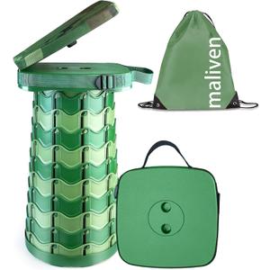 Collapsible Stool Chair with Padded Cushion Seat, Easy Carry Portable Folding Stool for Adults, Quick-Fold Heavy-Duty Stool with Carry Bag for Camping, Fishing, Beach