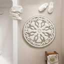 Madison Park Casablanca 100% Cotton Tufted Bathroom Rugs Luxurious Plush Medallion Floral Pattern Bath Mat Absorbent, Quick Dry, Spa Design Shower Room Dcor, Round 25", Taupe