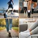 Ankle Socks for Men & Women 78% Organic Cotton, Moisture Wicking, Arch Support,Cushioned Athletic Comfort (6 Pairs) (White, M)