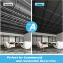 Art3d Drop Ceiling Tiles 48x24, Decorative PVC Ceiling Panels, Waterproof Rustproof and Durable 12-Pack, Glue Down, Rectangular Black, 12pcs 24x48 in.