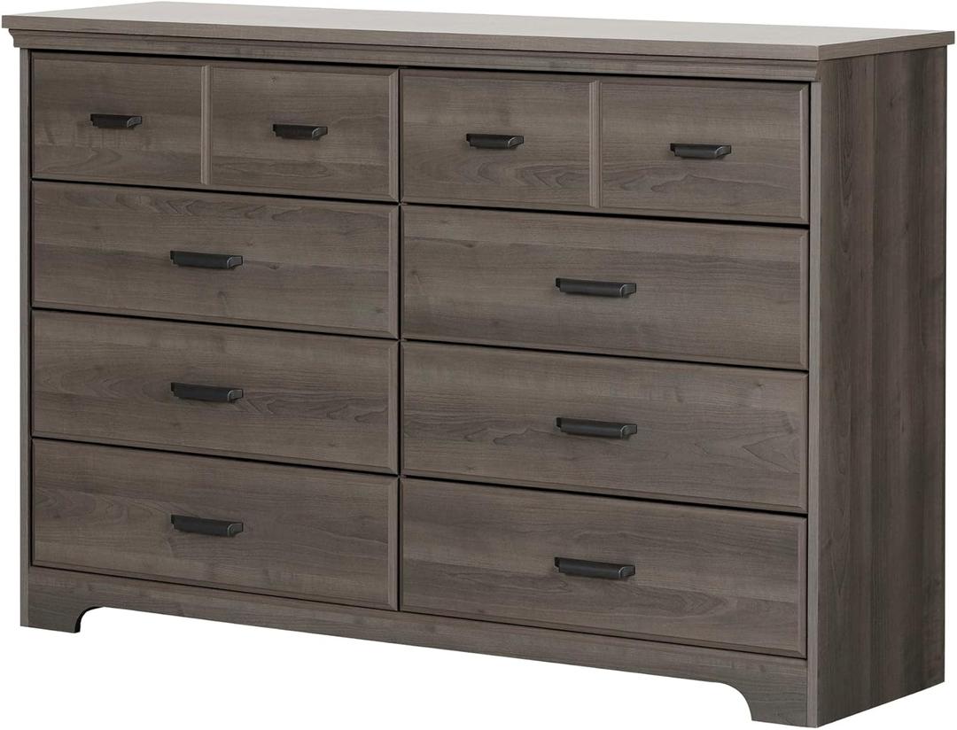 South Shore Versa 8-Drawer Double Dresser Gray Maple, Traditional
