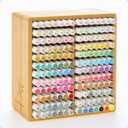 Marker Organizer for 168 Markers,Bamboo Wooden Desk Storage Organizer Rack,Markers Pens Pencils Art Brushes Storage Holder for Home Classroom Office Decor.