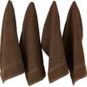 DII Basic Terry Collection Waffle Dishtowel Set, 15x26, Solid Brown, 4 Piece