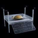 Adjustable Turtle Basking Platform, 16-19 Inch Wide, Slip-Resistant Ramp, Acrylic, Transparent, Ideal for Turtle Tank Accessories