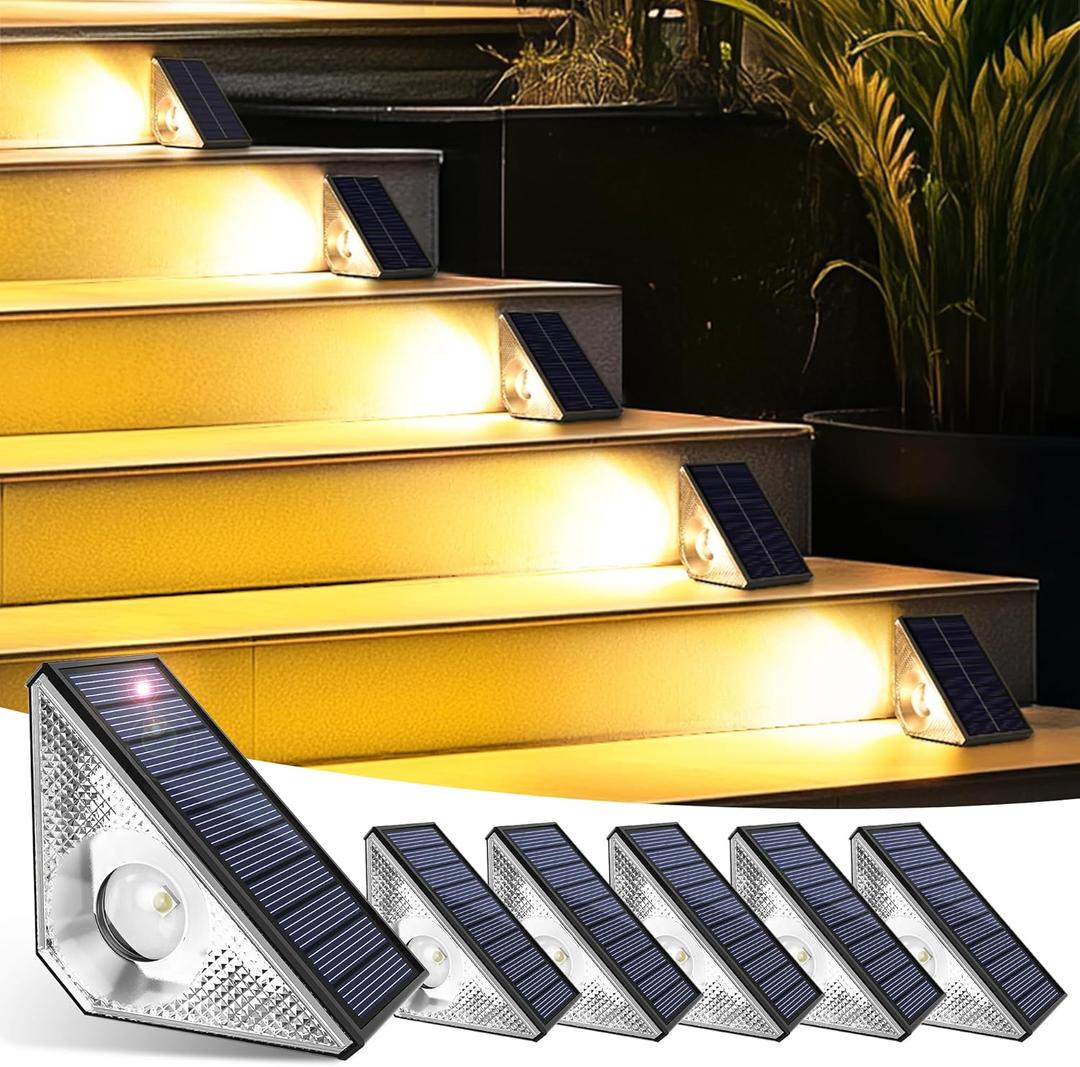 SOLPEX Solar Step Lights for Outside,Step Lights Outdoor Solar Powered Waterproof IP65,Solar Stair Lights for Step,Stair,Patio,Yard,Deck,Wall(16 Pack,Warm White)