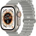 Ocean Band Compatible with Apple Watch Ultra 2 Band 49mm 45mm 44mm 42mm 46mm Women Men, Silicone Sport Band Adjustable Strap With Buckle for Apple Watch Ultra 3 1 iWatch Series 11 10 9 8 7 6 5 4 3 2 SE (Cloudy Gray)